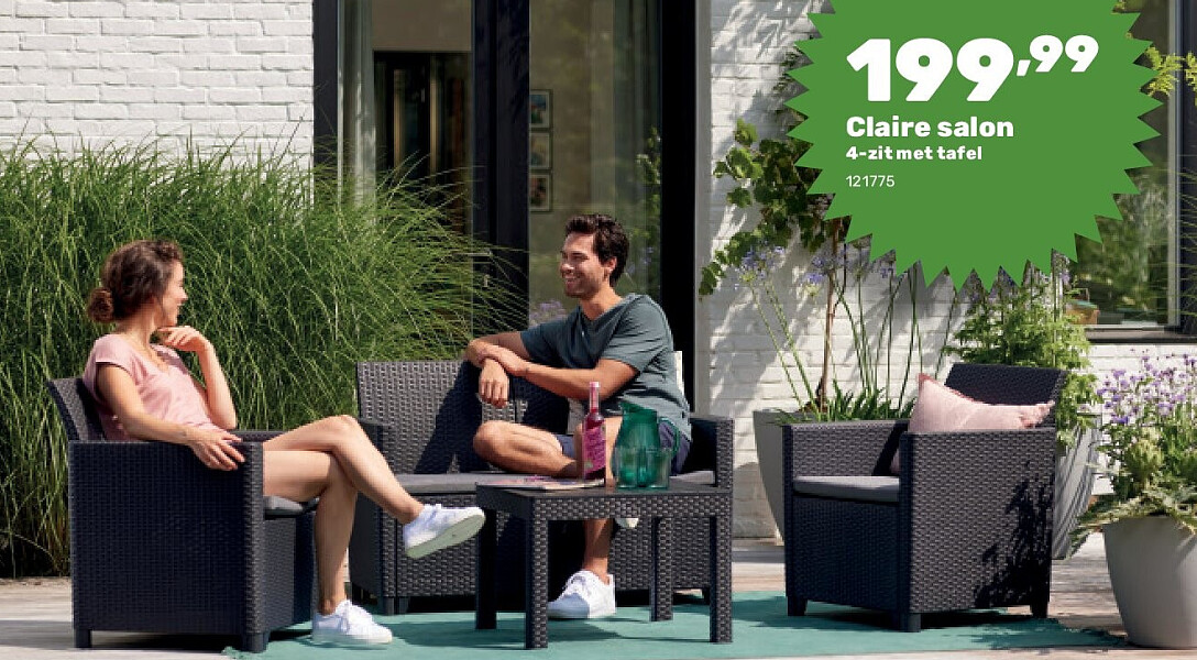 Claire salon 4-zit met tafel