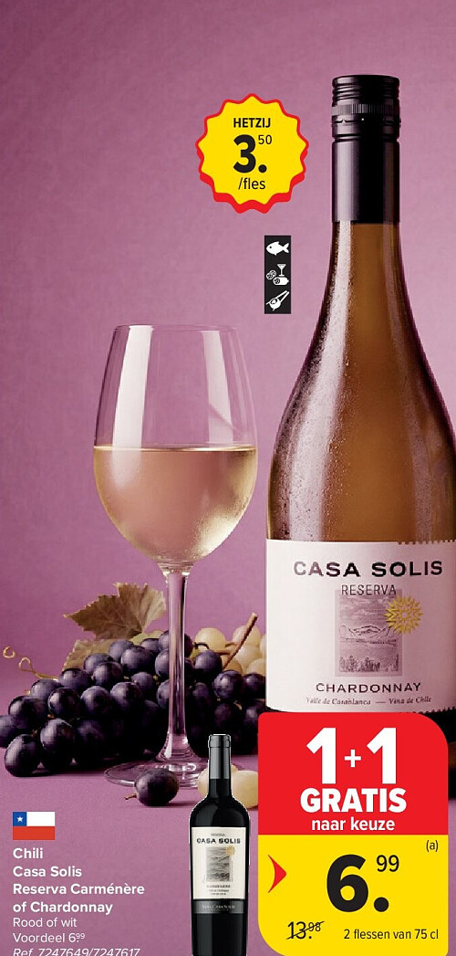 Chili Casa Solis Reserva Carménère of Chardonnay