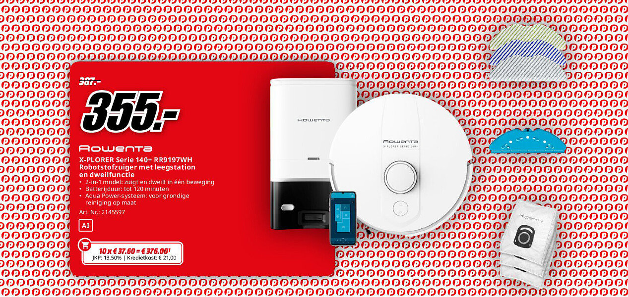 X-PLORER Serie 140+ RR9197WH Robotstofzuiger met leegstation en dweilfunctie