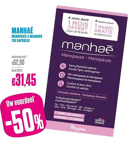 MANHAE MENOPAUZE 4 MAANDEN 120 CAPSULES