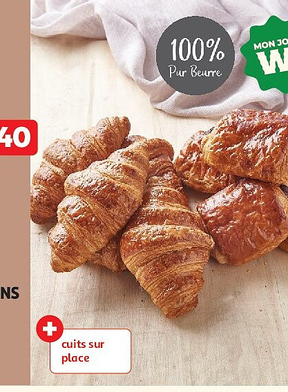 5 croissants + 5 pains au chocolat pur beurre