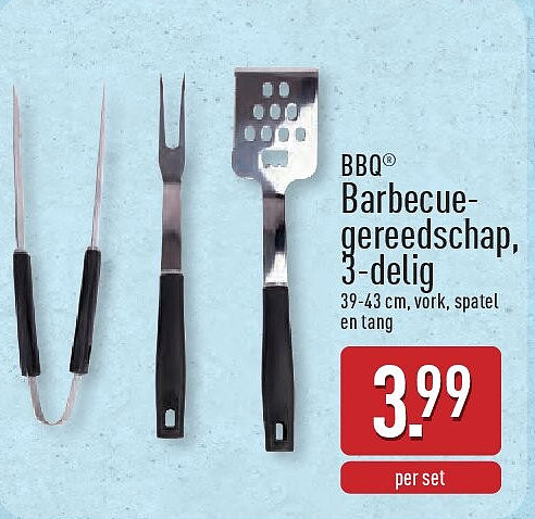 Barbecue gereedschap, 3-delig