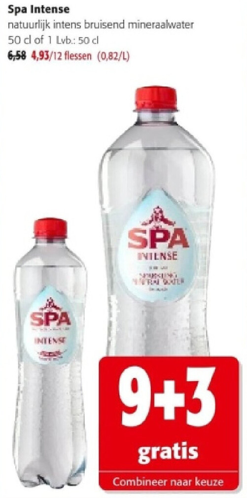 Spa Intense natuurlijk intens bruisend mineraalwater 50 cl