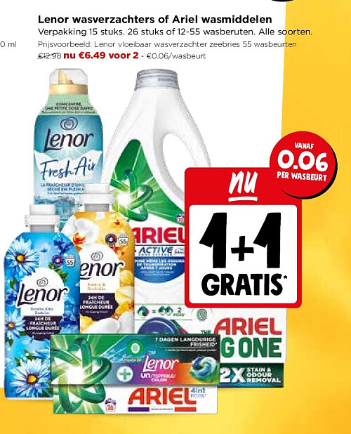 Lenor wasverzachters of Ariel wasmiddelen