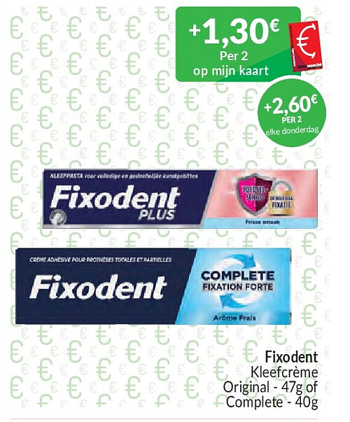 Fixodent Kleefcrème Original - 47g of Complete - 40g