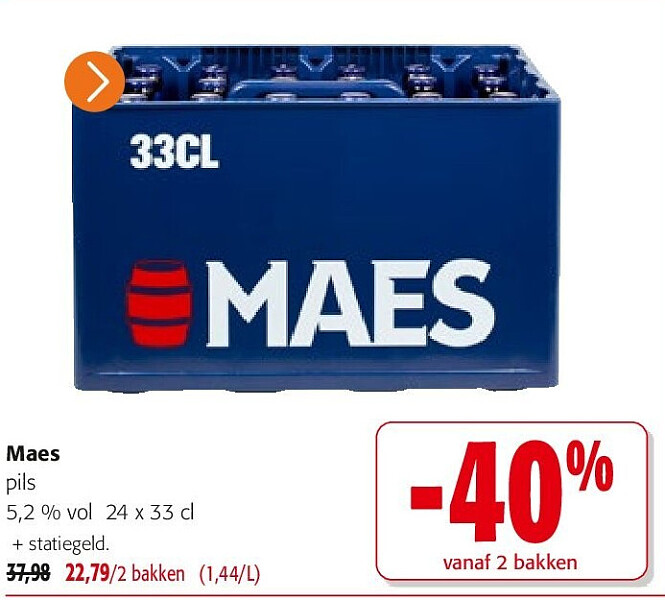 Maes pils 5,2 % vol 24 x 33 cl