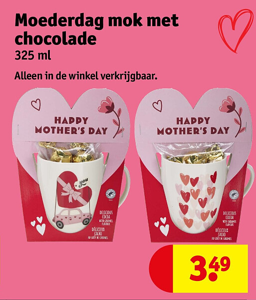 Moederdag mok met chocolade