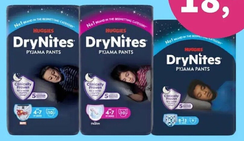 Huggies DryNites absorberende luierbroekjes 3 stuks