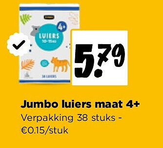 Jumbo luiers maat 4+
