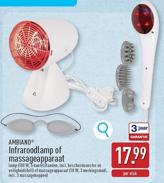 Infraroodlamp of massageapparaat