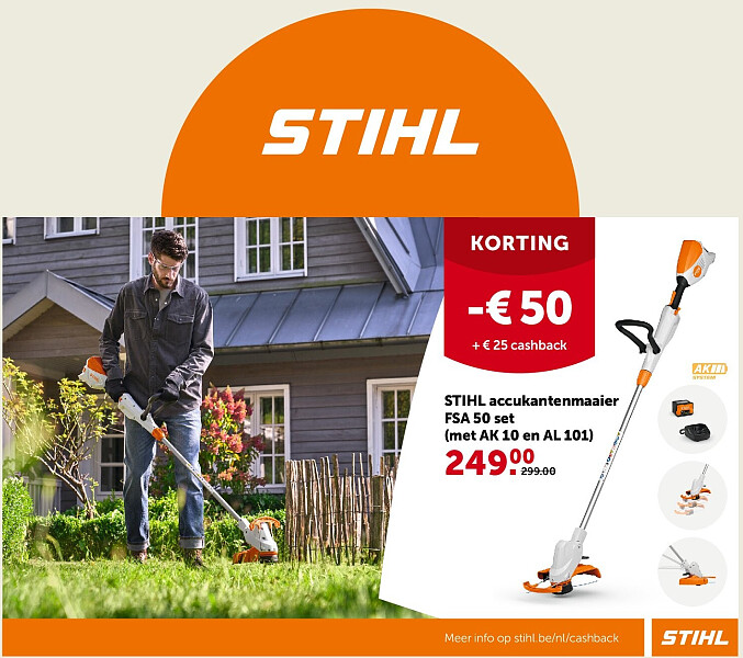 STIHL accukantenmaaier FSA 50 set (met AK 10 en AL 101)