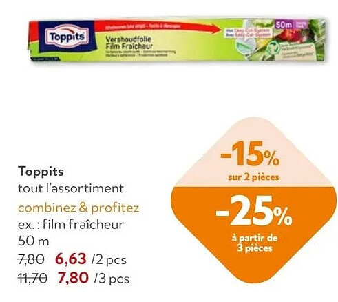 Toppits film fraîcheur 50 m