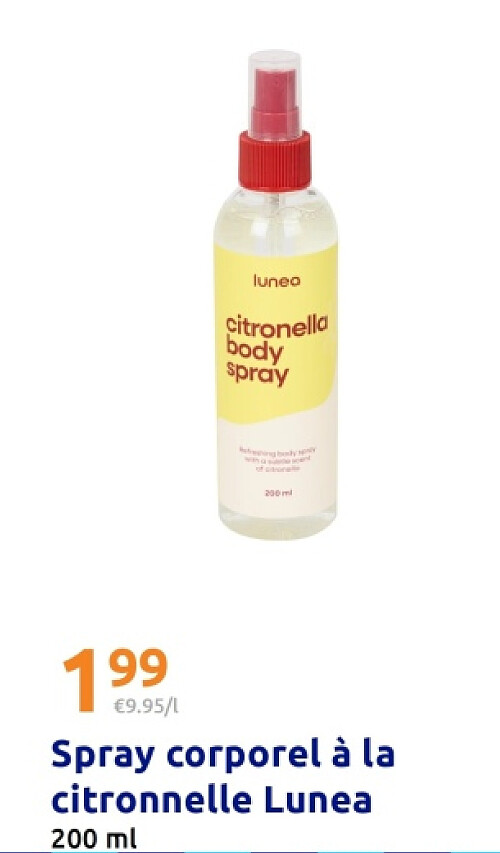 Spray corporel à la citronnelle Lunea