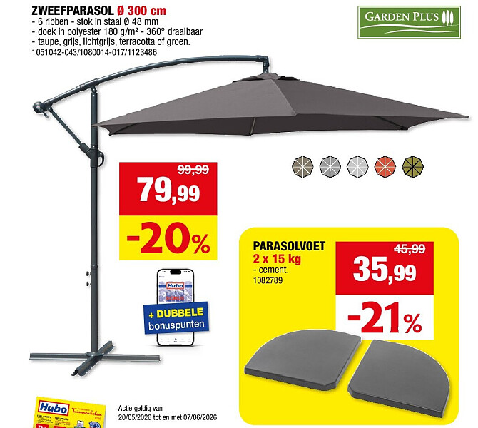 ZWEEFPARASOL Ø 300 cm