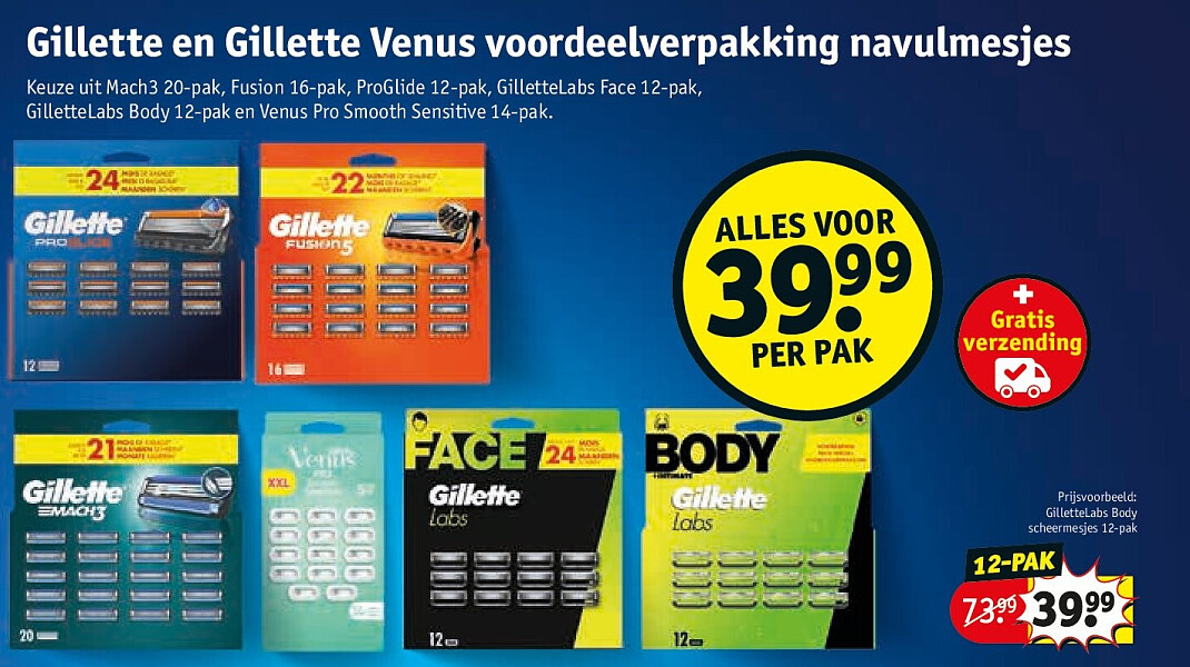 GilletteLabs Body scheermesjes 12-pak