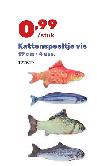 Kattenspeeltje vis 19 cm • 4 ass.