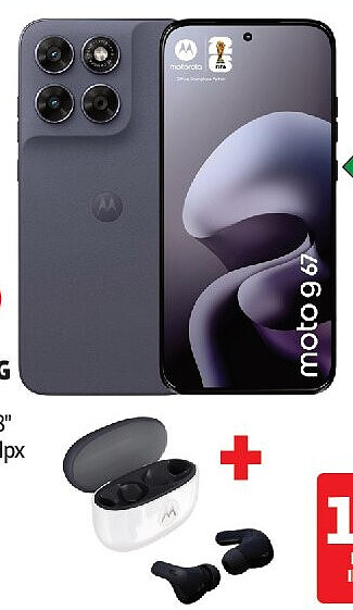 Pack Motorola G67 5G 256 Go gris + Buds