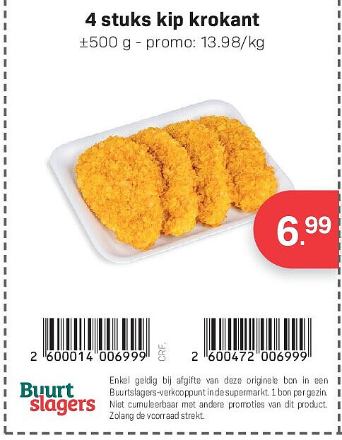4 stuks kip krokant