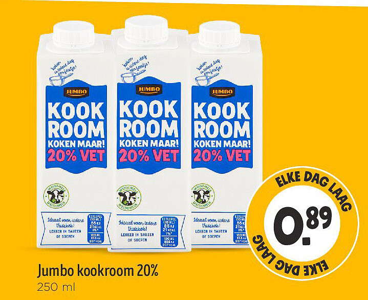 Jumbo kookroom 20%