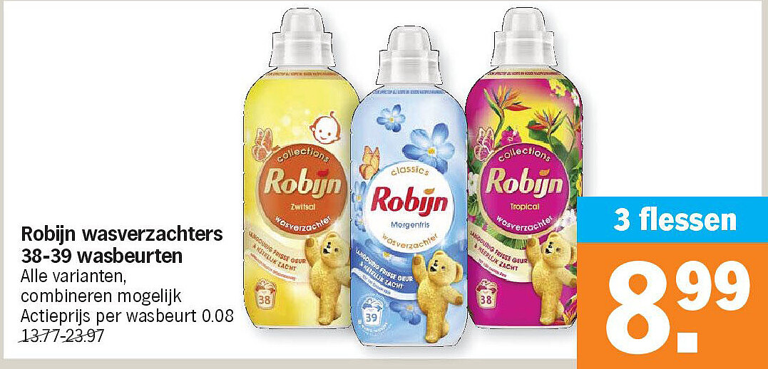 Robijn wasverzachters 38-39 wasbeurten