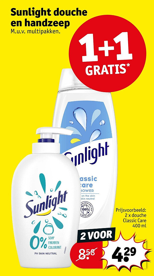 Sunlight douche en handzeep