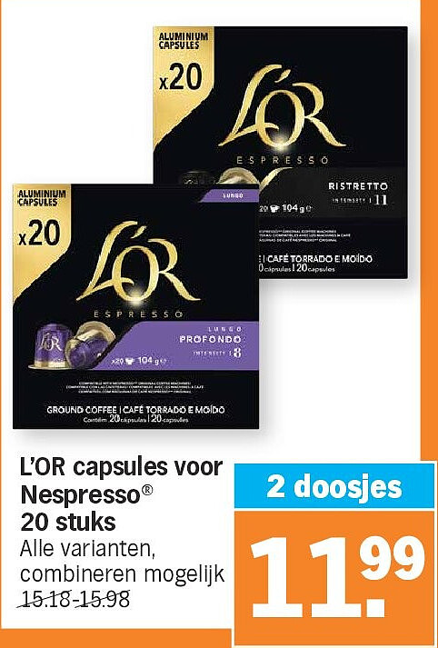L'OR capsules voor Nespresso® 20 stuks