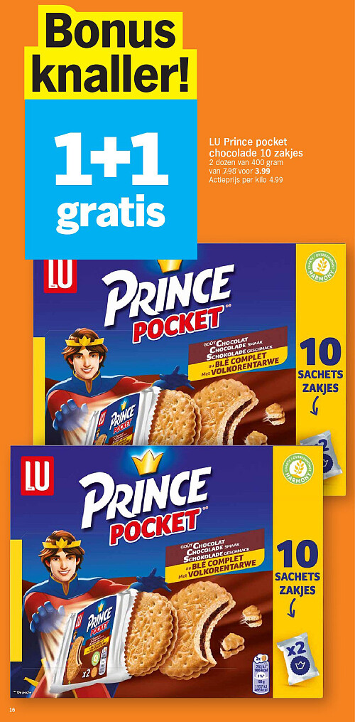 LU Prince pocket chocolade 10 zakjes