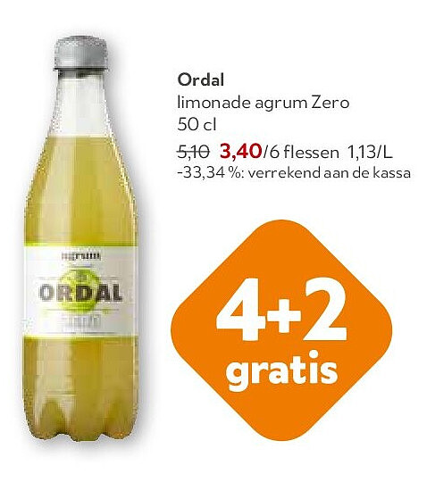 Ordal limonade agrum Zero 50 cl