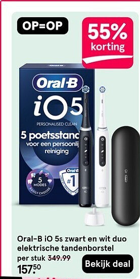 Oral-B iO 5s zwart en wit duo elektrische tandenborstel