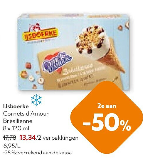 IJsboerke Cornets d’Amour Brésilienne 8 x 120 ml