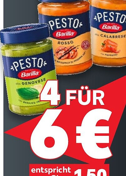 Pesto, 4 Gläser