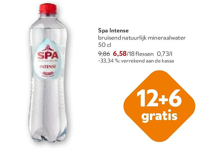 Spa Intense bruisend natuurlijk mineraalwater 50 cl