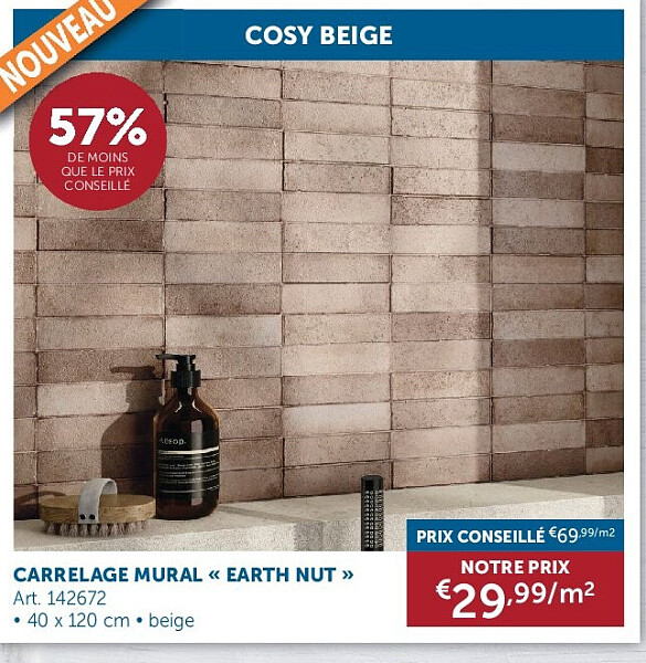 CARRELAGE MURAL « EARTH NUT »