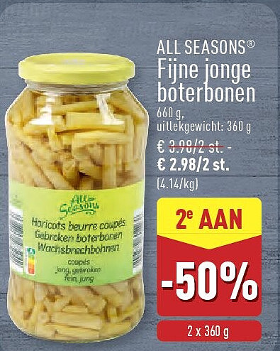 Fijne jonge boterbonen