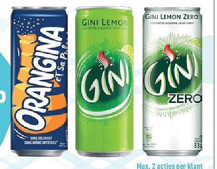 Orangina en Gini blikjes 6 x 33 cl