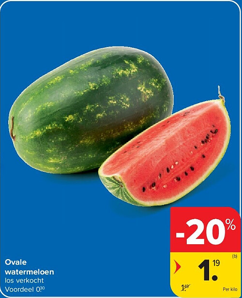 Ovale watermeloen