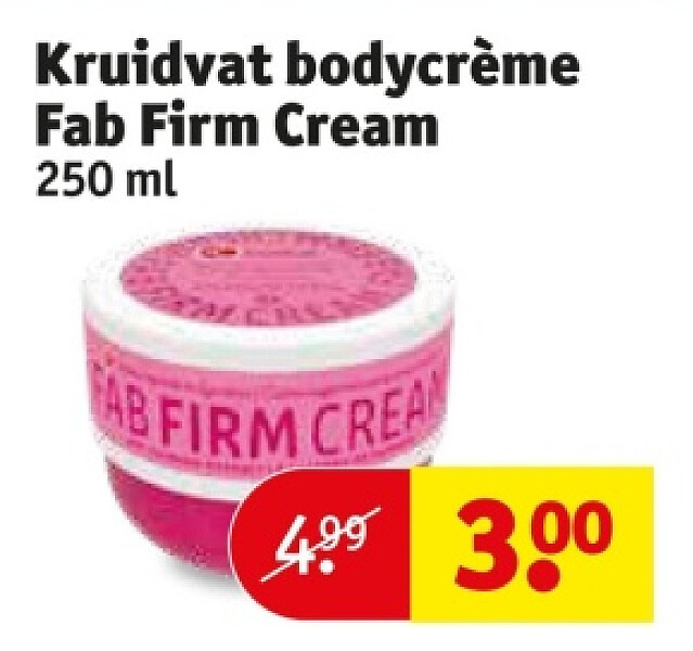 Kruidvat bodycrème Fab Firm Cream