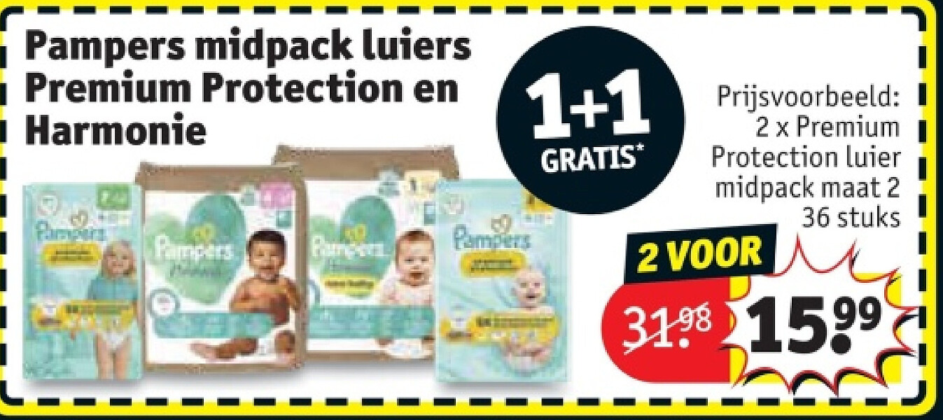 Pampers midpack luiers Premium Protection en Harmonie