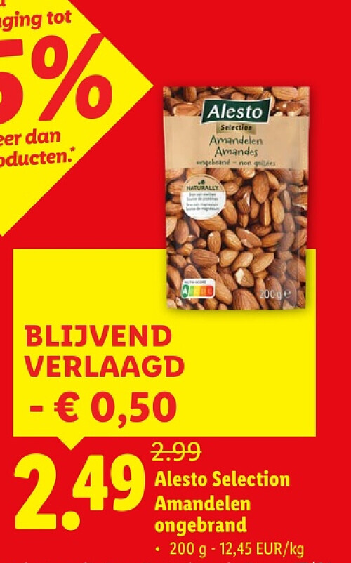 Amandelen ongebrand