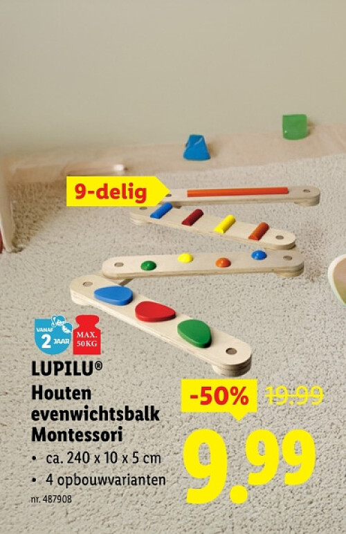 Houten evenwichtsbalk Montessori