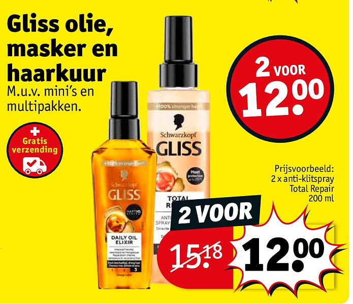 Gliss olie, masker en haarkuur