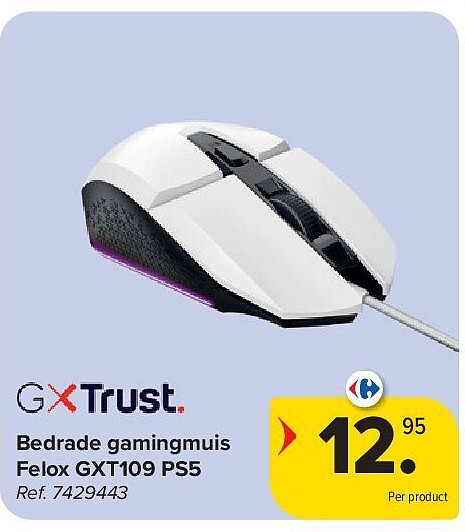 Bedrade gamingmuis Felox GXT109 PS5