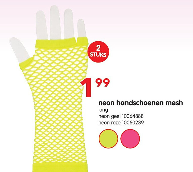 neon handschoenen mesh