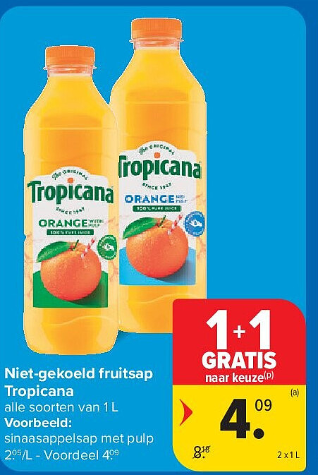 Niet-gekoeld fruitsap Tropicana