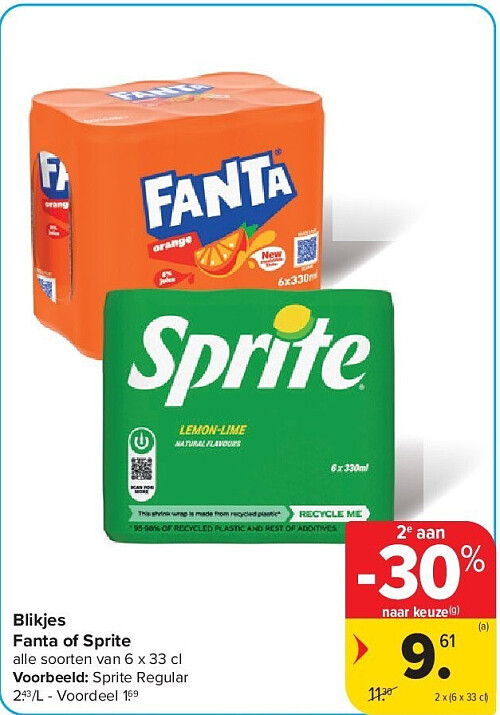 Blikjes Fanta of Sprite
