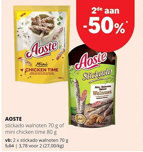 AOSTE stickado walnoten 70 g