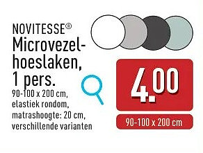 Microvezel hoeslaken, 1pers.