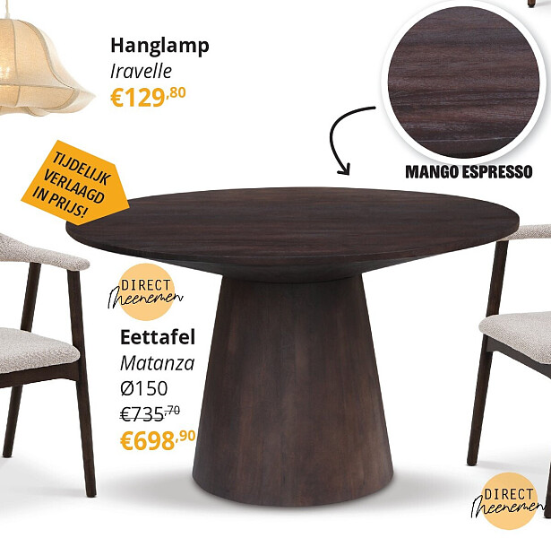Eettafel Matanza Ø150