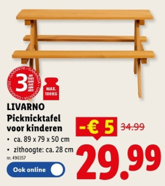 Picknicktafel voor kinderen