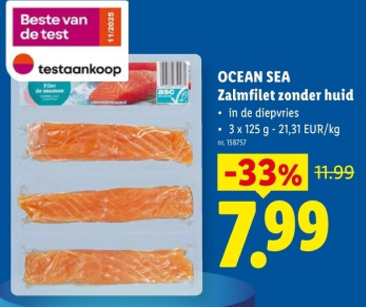 Zalmfilet zonder huid